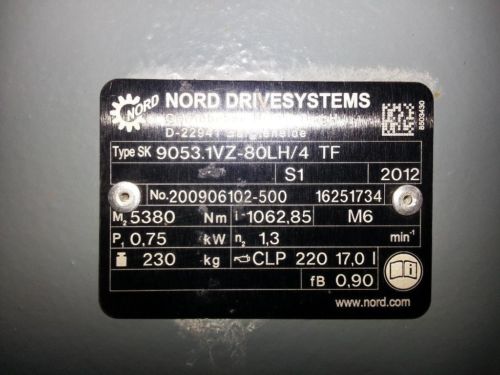 Шильда редуктора Nord Drivesystems(Getriebebau), CLP 220